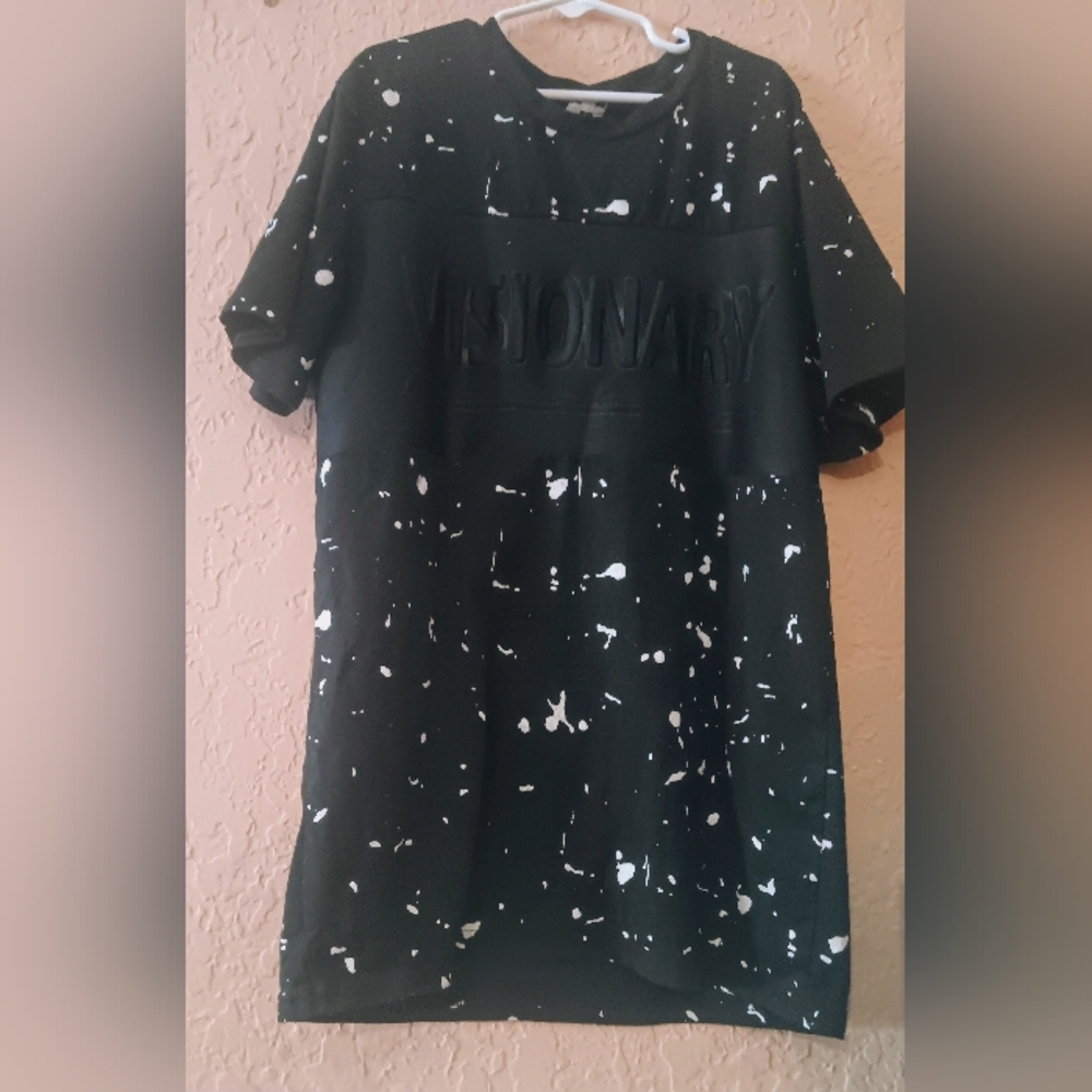 Brooklyn Laundry Boys tee 14/16  size L Black Visionary tee with splatter